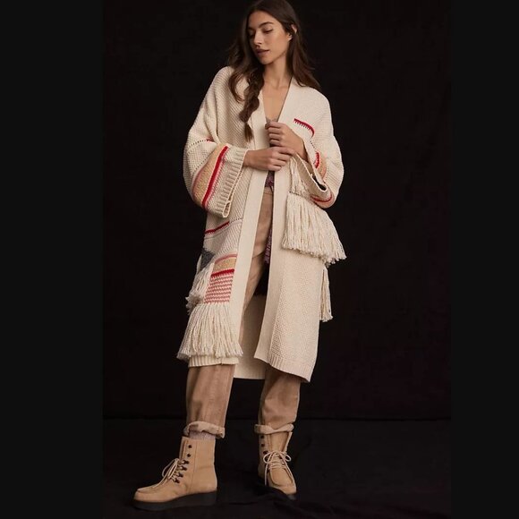 Anthropologie Pilcro Fringed Duster Cardigan One Size